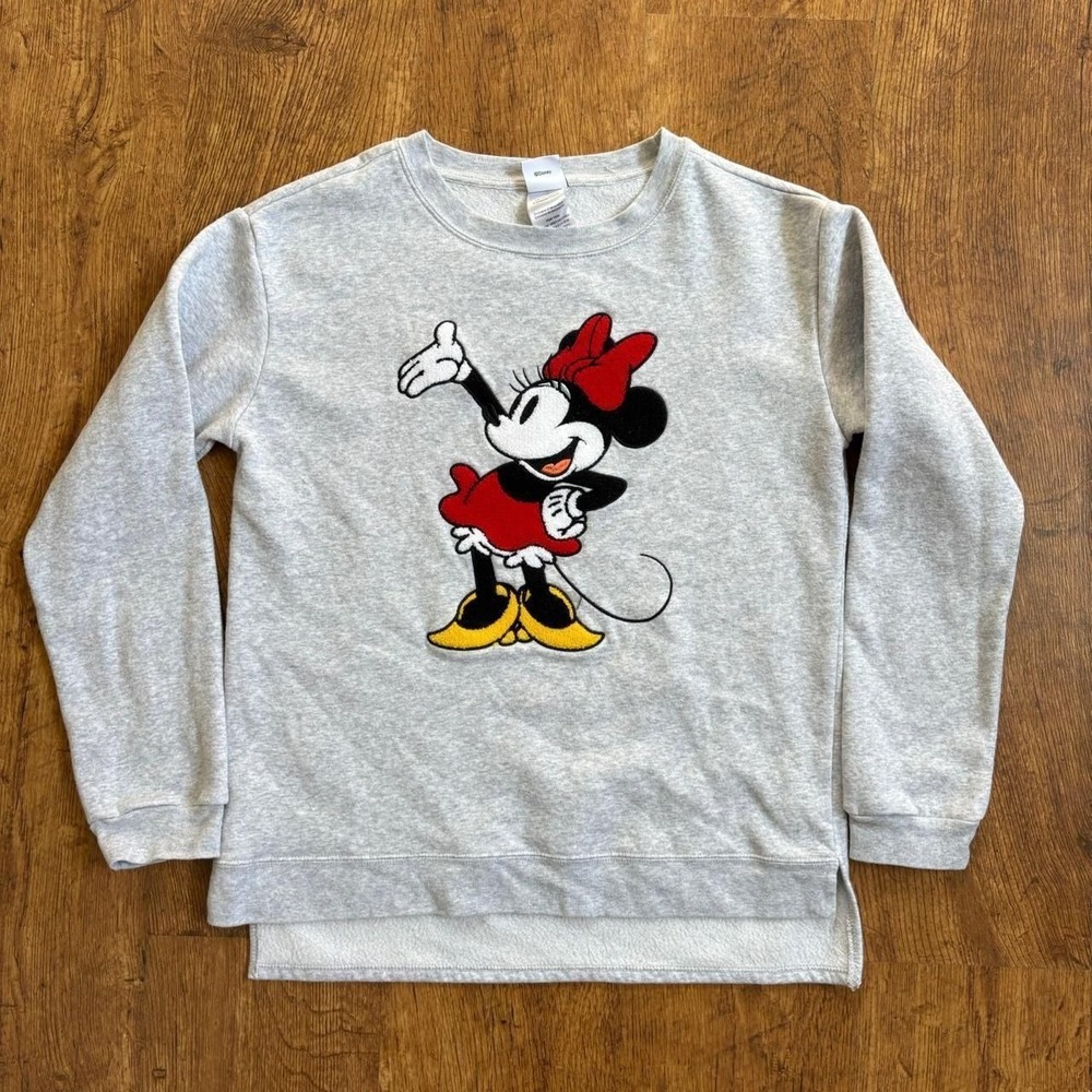 Grey Disney Minnie Mouse crewneck sweatshirt, minor flaws